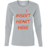 T-Shirts Sport Grey / S Insert Heart Here Women's Long Sleeve T-Shirt