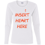 T-Shirts White / S Insert Heart Here Women's Long Sleeve T-Shirt