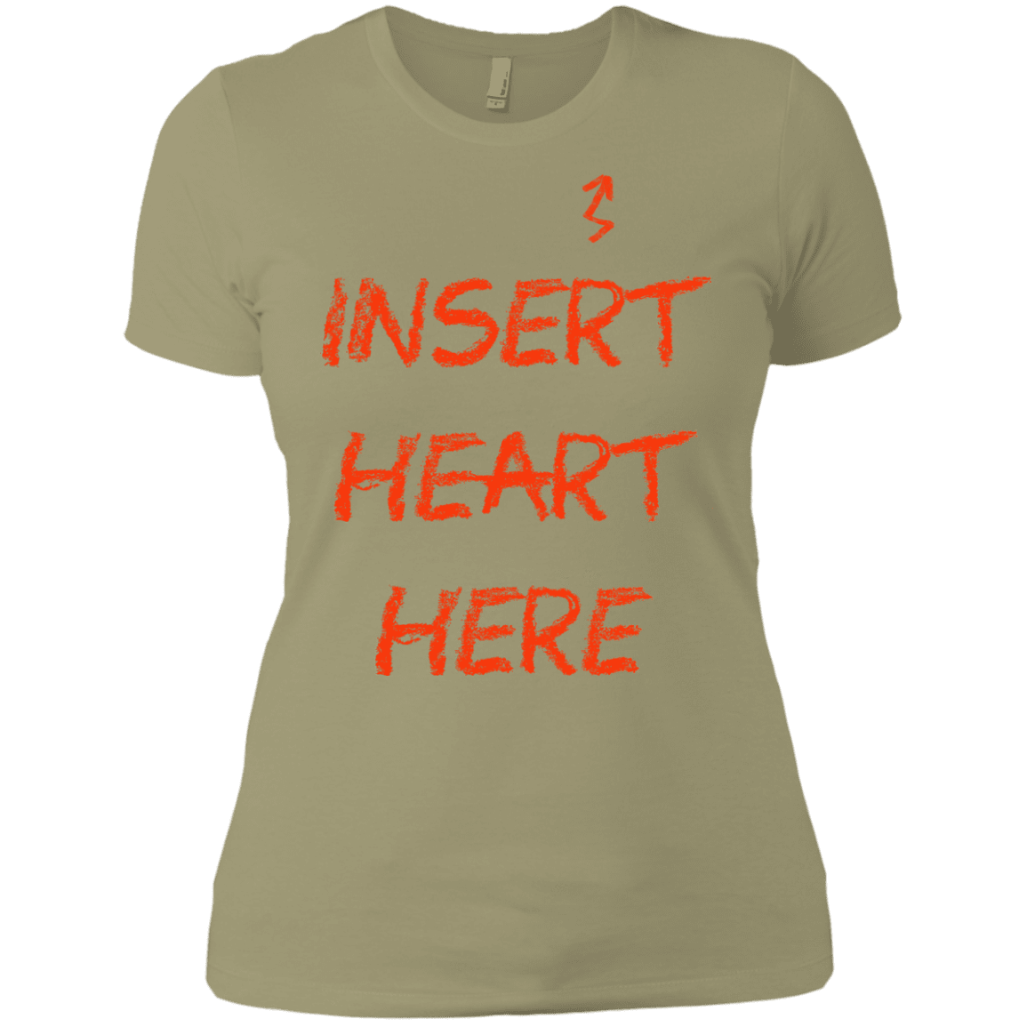 T-Shirts Light Olive / X-Small Insert Heart Here Women's Premium T-Shirt