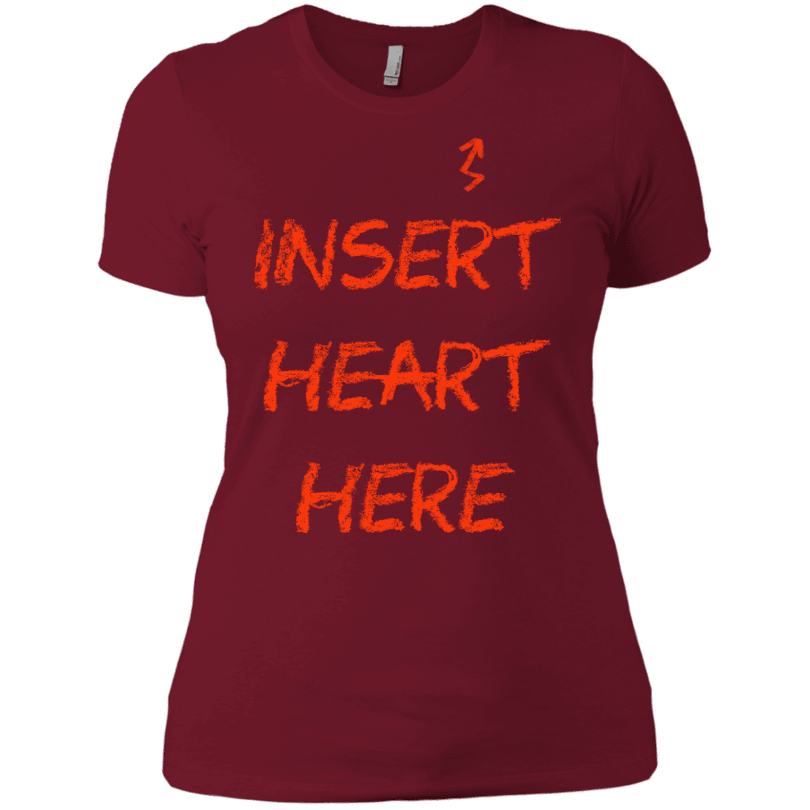 T-Shirts Scarlet / X-Small Insert Heart Here Women's Premium T-Shirt
