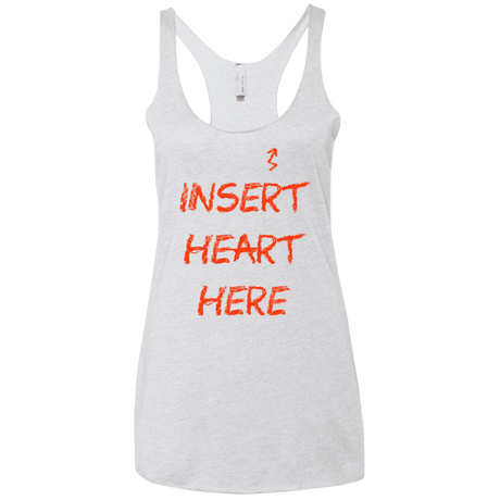 T-Shirts Heather White / X-Small Insert Heart Here Women's Triblend Racerback Tank