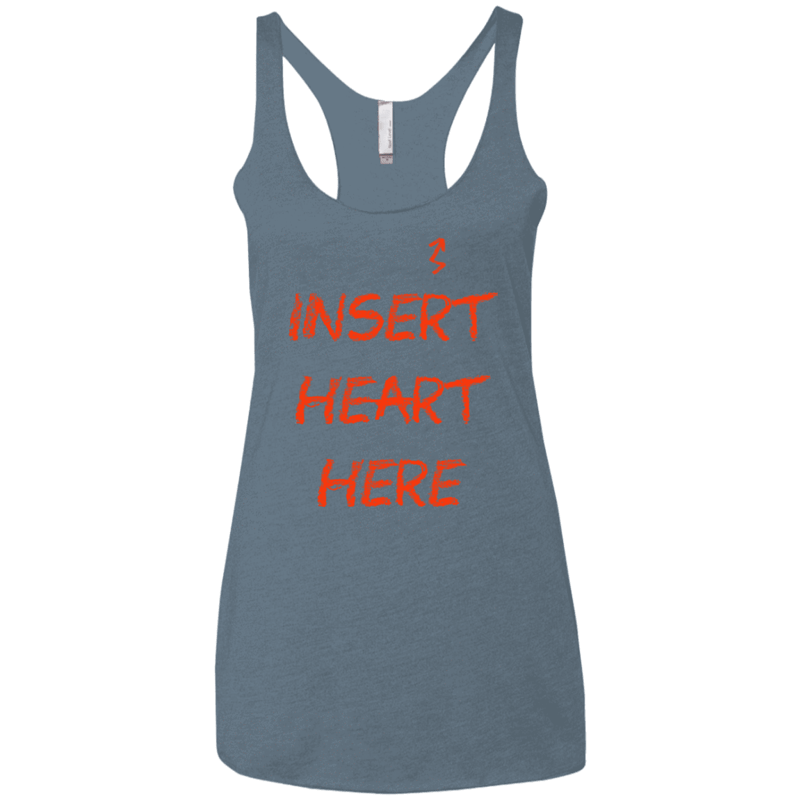 T-Shirts Indigo / X-Small Insert Heart Here Women's Triblend Racerback Tank