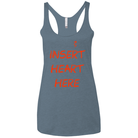 T-Shirts Indigo / X-Small Insert Heart Here Women's Triblend Racerback Tank
