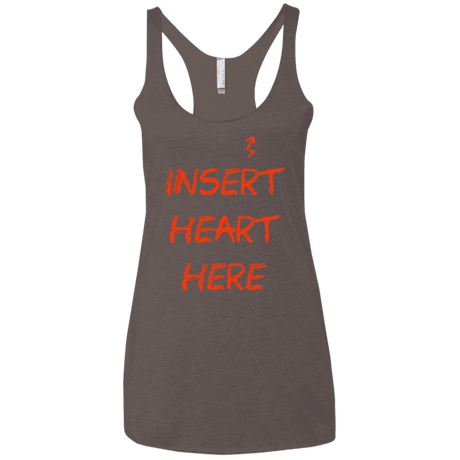 T-Shirts Macchiato / X-Small Insert Heart Here Women's Triblend Racerback Tank