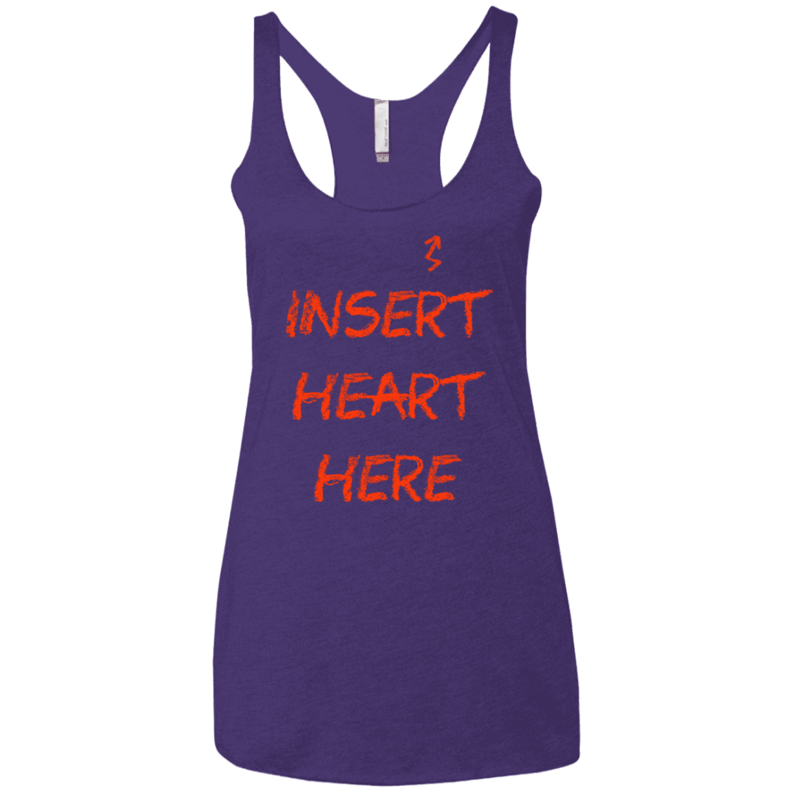 T-Shirts Purple Rush / X-Small Insert Heart Here Women's Triblend Racerback Tank