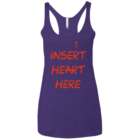 T-Shirts Purple Rush / X-Small Insert Heart Here Women's Triblend Racerback Tank