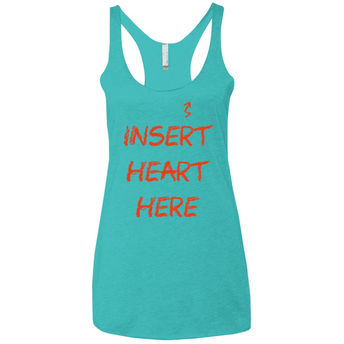 T-Shirts Tahiti Blue / X-Small Insert Heart Here Women's Triblend Racerback Tank