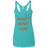 T-Shirts Tahiti Blue / X-Small Insert Heart Here Women's Triblend Racerback Tank