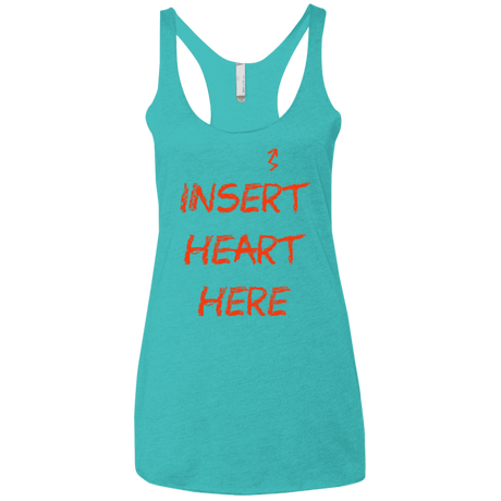 T-Shirts Tahiti Blue / X-Small Insert Heart Here Women's Triblend Racerback Tank
