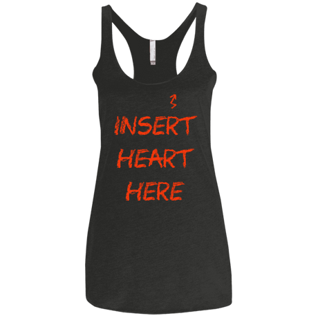 T-Shirts Vintage Black / X-Small Insert Heart Here Women's Triblend Racerback Tank
