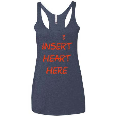 T-Shirts Vintage Navy / X-Small Insert Heart Here Women's Triblend Racerback Tank