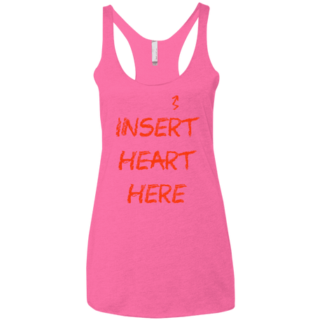 T-Shirts Vintage Pink / X-Small Insert Heart Here Women's Triblend Racerback Tank