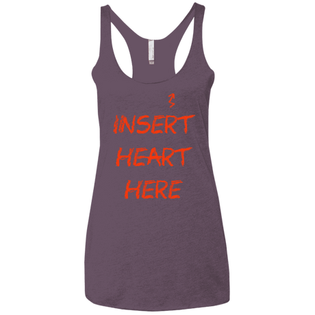 T-Shirts Vintage Purple / X-Small Insert Heart Here Women's Triblend Racerback Tank