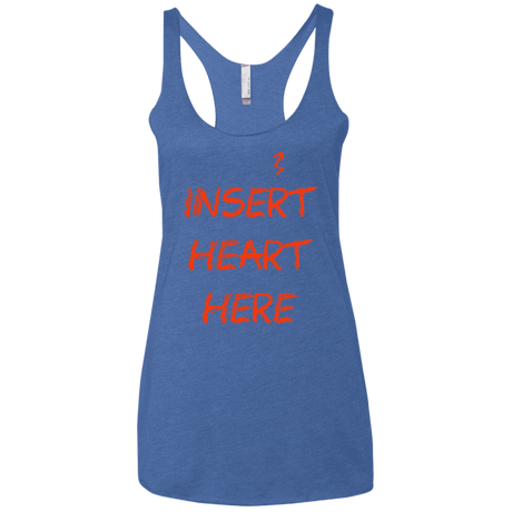 T-Shirts Vintage Royal / X-Small Insert Heart Here Women's Triblend Racerback Tank