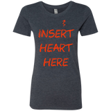 T-Shirts Vintage Navy / S Insert Heart Here Women's Triblend T-Shirt