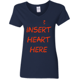 T-Shirts Navy / S Insert Heart Here Women's V-Neck T-Shirt