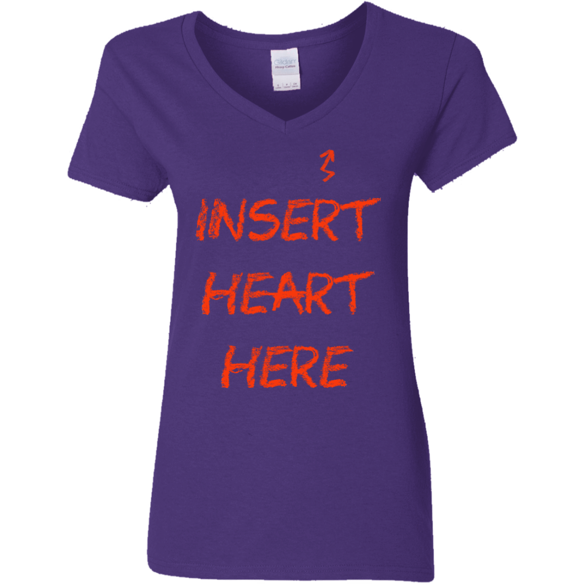 T-Shirts Purple / S Insert Heart Here Women's V-Neck T-Shirt