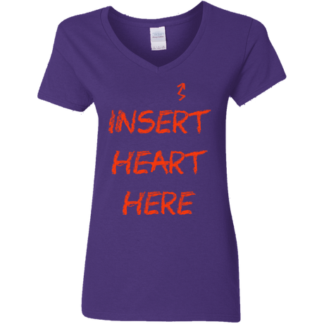 T-Shirts Purple / S Insert Heart Here Women's V-Neck T-Shirt