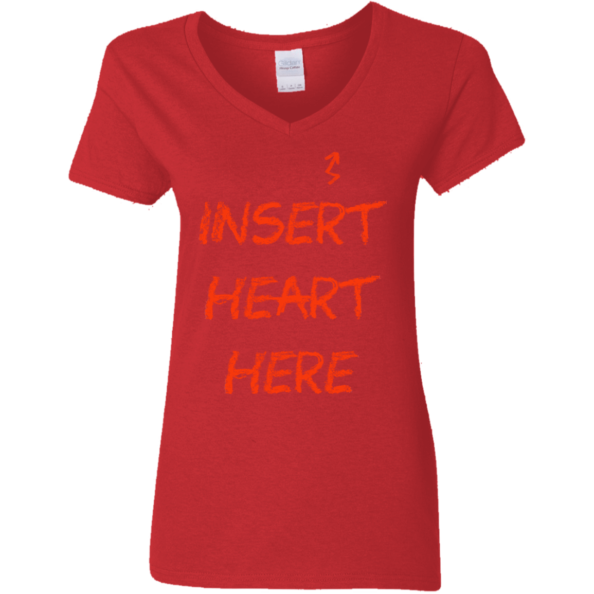 T-Shirts Red / S Insert Heart Here Women's V-Neck T-Shirt