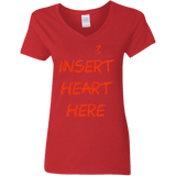 T-Shirts Red / S Insert Heart Here Women's V-Neck T-Shirt