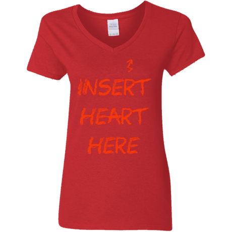 T-Shirts Red / S Insert Heart Here Women's V-Neck T-Shirt