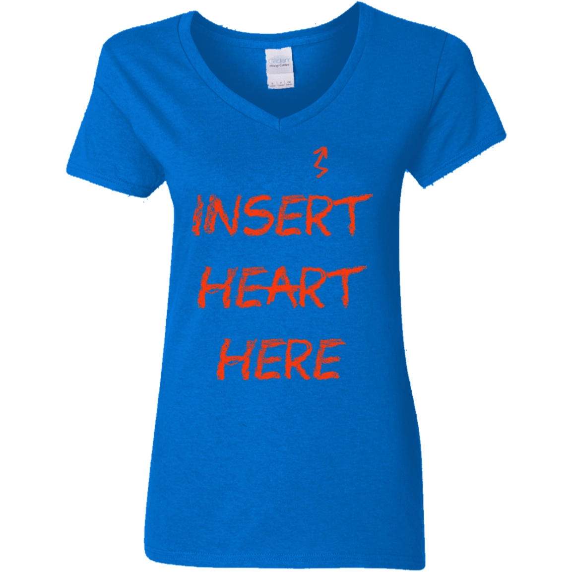 T-Shirts Royal / S Insert Heart Here Women's V-Neck T-Shirt