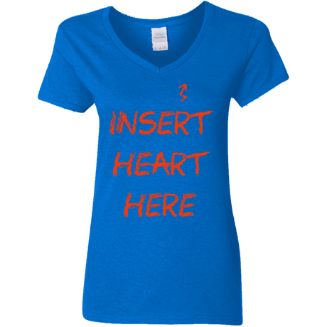 T-Shirts Royal / S Insert Heart Here Women's V-Neck T-Shirt