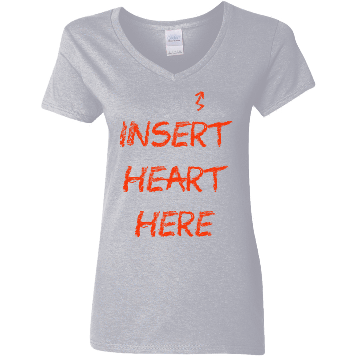 T-Shirts Sport Grey / S Insert Heart Here Women's V-Neck T-Shirt