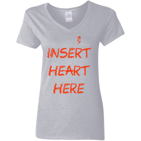 T-Shirts Sport Grey / S Insert Heart Here Women's V-Neck T-Shirt