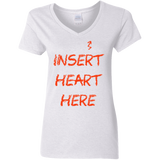 T-Shirts White / S Insert Heart Here Women's V-Neck T-Shirt