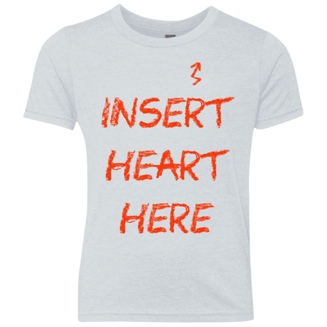 T-Shirts Heather White / YXS Insert Heart Here Youth Triblend T-Shirt