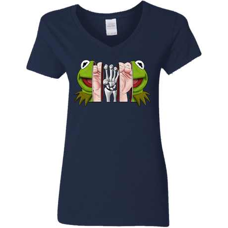 T-Shirts Navy / S Inside the Frog Women's V-Neck T-Shirt