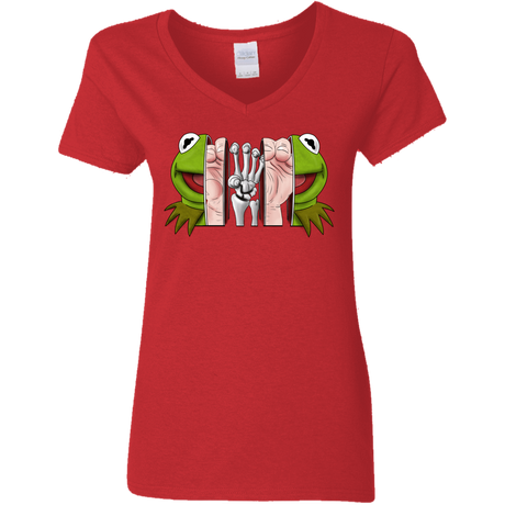 T-Shirts Red / S Inside the Frog Women's V-Neck T-Shirt