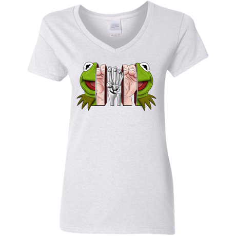 T-Shirts White / S Inside the Frog Women's V-Neck T-Shirt