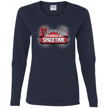 T-Shirts Navy / S Inspector Spacetime Women's Long Sleeve T-Shirt
