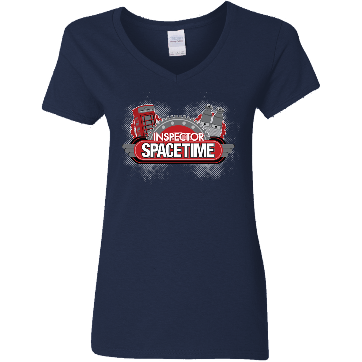 T-Shirts Navy / S Inspector Spacetime Women's V-Neck T-Shirt