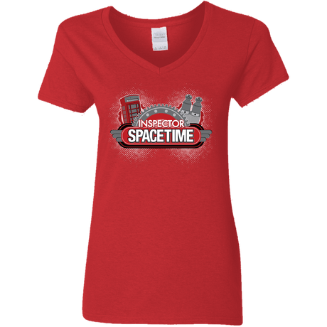 T-Shirts Red / S Inspector Spacetime Women's V-Neck T-Shirt