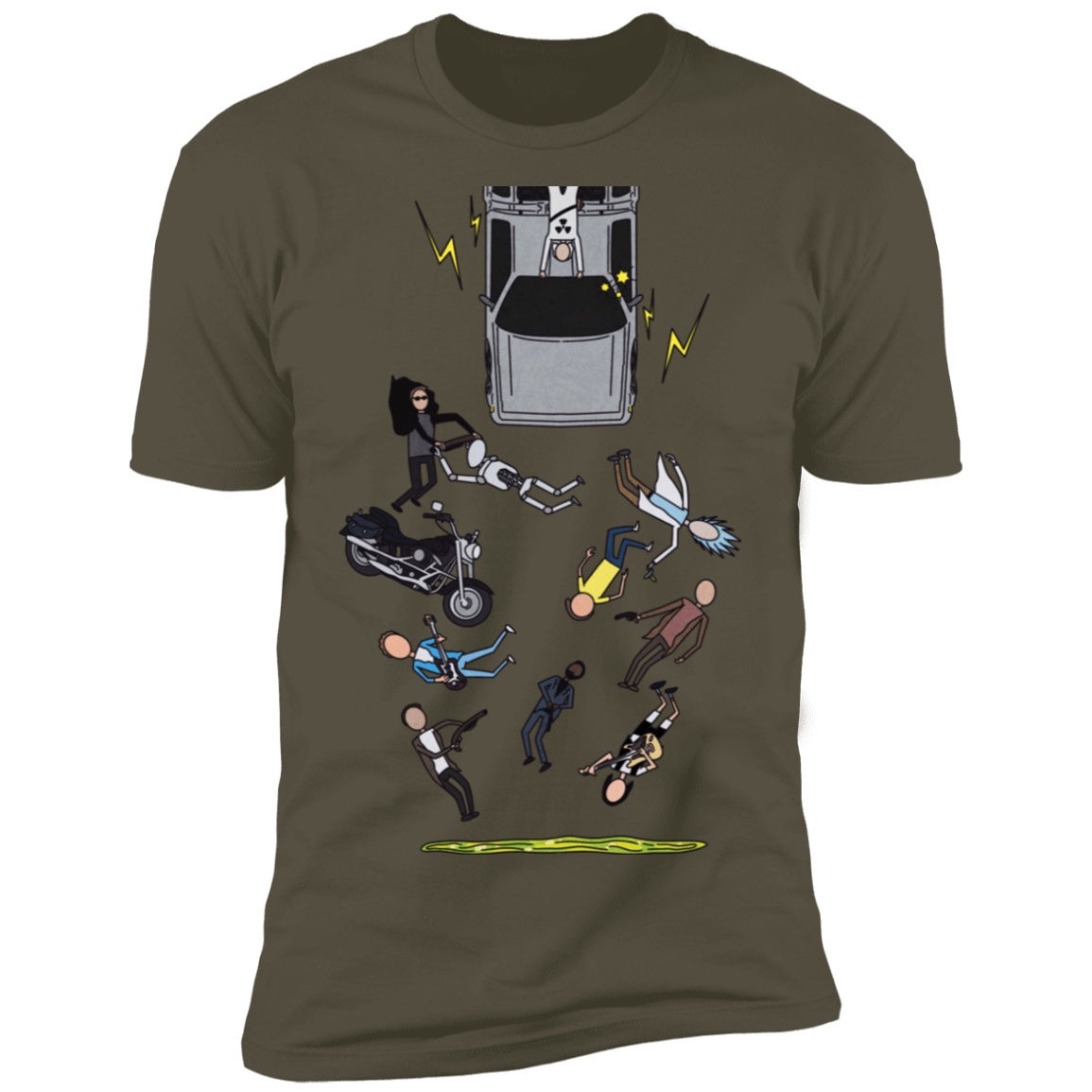 T-Shirts Military Green / S Inter-Dimensional Time Travel Men's Premium T-Shirt