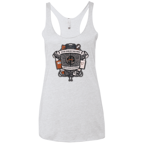 T-Shirts Heather White / X-Small Inter Worlds Task Force Women's Triblend Racerback Tank