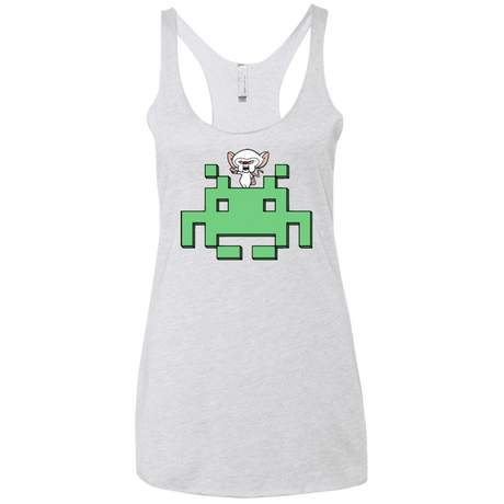 T-Shirts Heather White / X-Small Invaderbrain Women's Triblend Racerback Tank