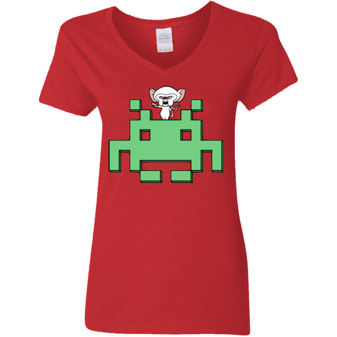 T-Shirts Red / S Invaderbrain Women's V-Neck T-Shirt