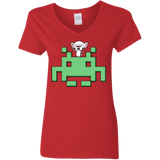 T-Shirts Red / S Invaderbrain Women's V-Neck T-Shirt