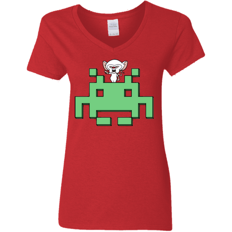 T-Shirts Red / S Invaderbrain Women's V-Neck T-Shirt