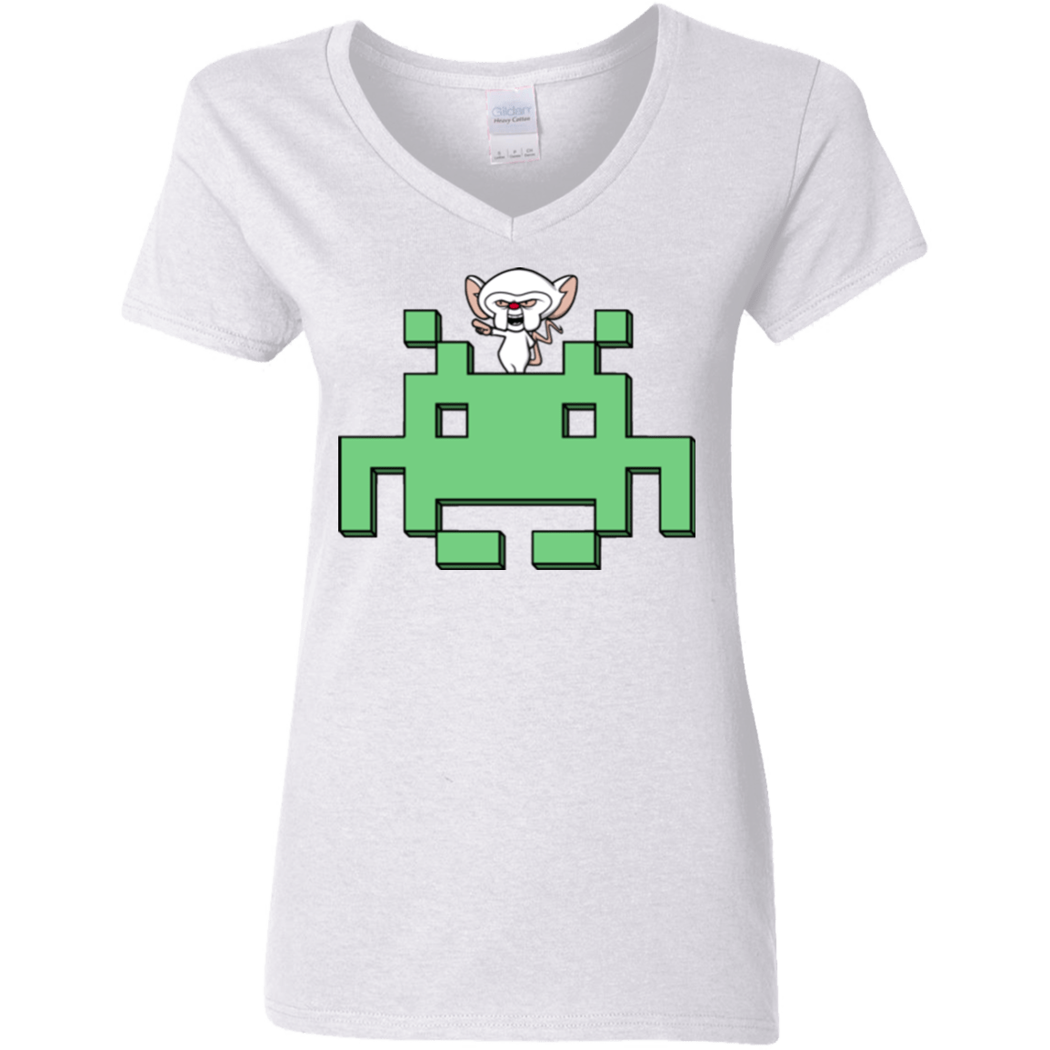 T-Shirts White / S Invaderbrain Women's V-Neck T-Shirt