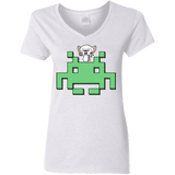 T-Shirts White / S Invaderbrain Women's V-Neck T-Shirt