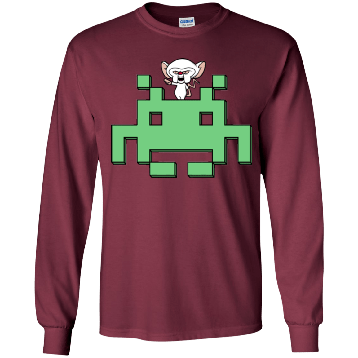 T-Shirts Maroon / YS Invaderbrain Youth Long Sleeve T-Shirt