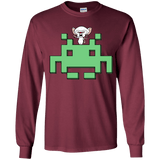 T-Shirts Maroon / YS Invaderbrain Youth Long Sleeve T-Shirt