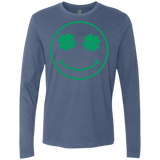 T-Shirts Indigo / Small Irish Smiley Men's Premium Long Sleeve