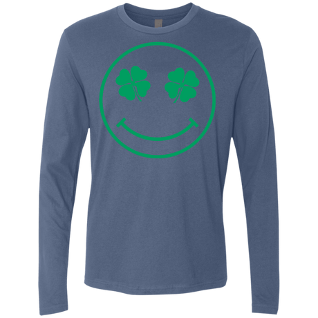 T-Shirts Indigo / Small Irish Smiley Men's Premium Long Sleeve