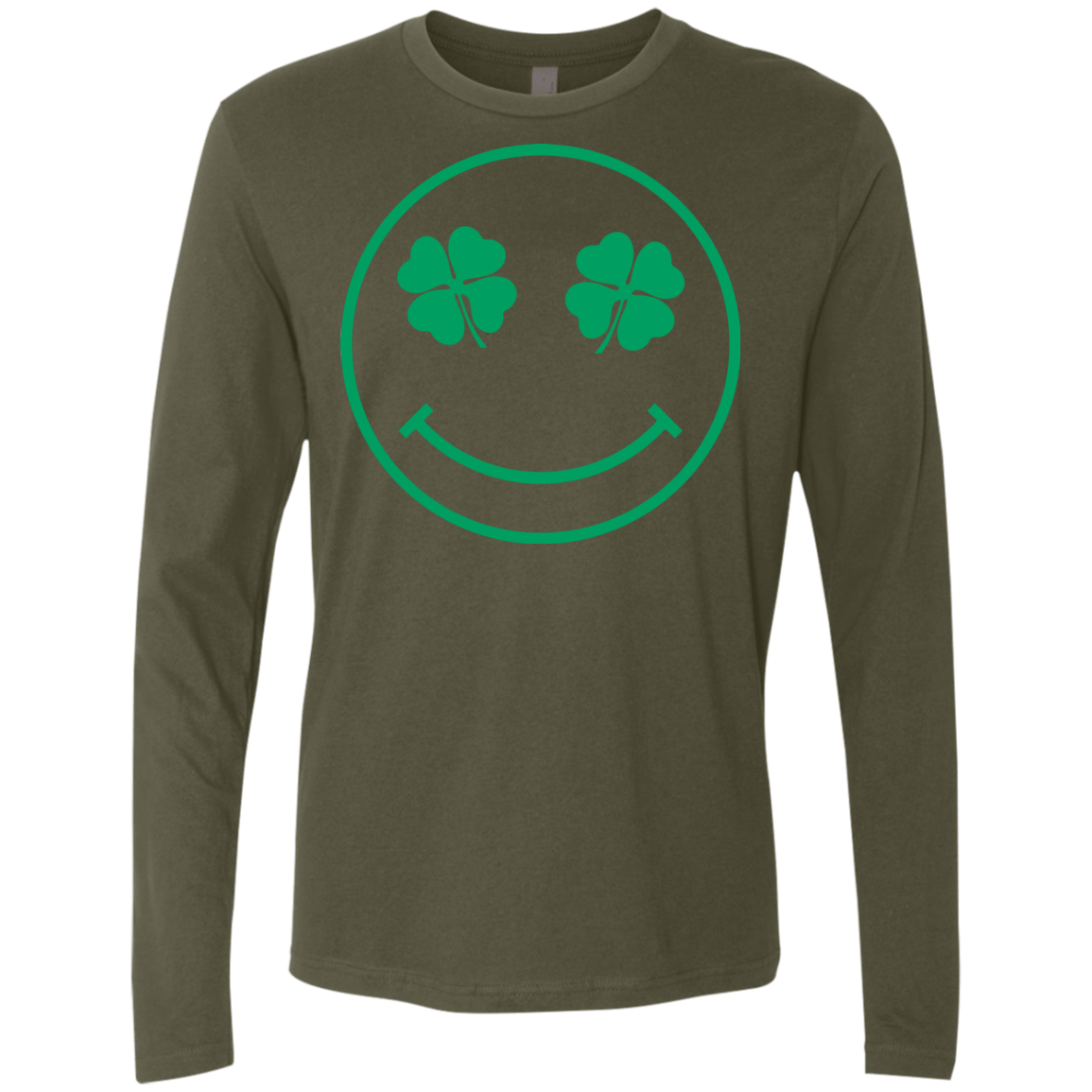 T-Shirts Military Green / Small Irish Smiley Men's Premium Long Sleeve